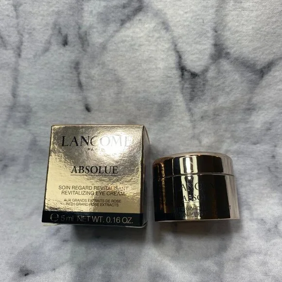 Lancome Absolue Beauty Gift Set-Gold Pouch,Eye Cream,Serum,2 Mascara,Lip-7pc-NEW